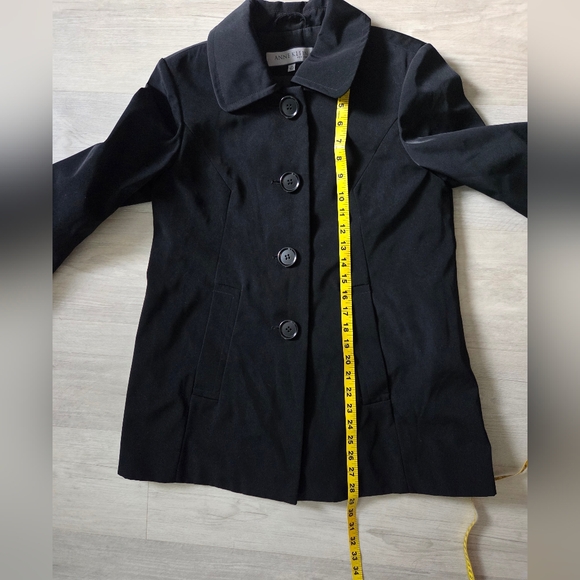 Anne Klein Elegant Black Pea Coat - Picture 7 of 8